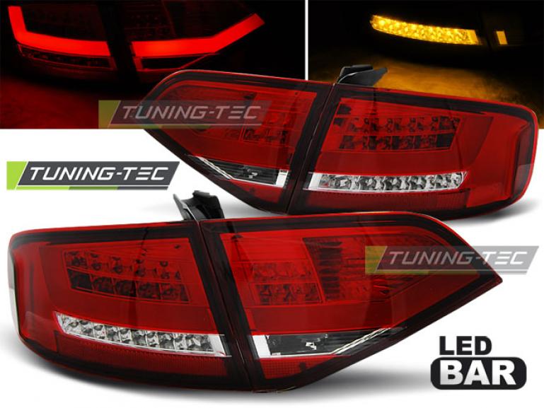 LED Lightbar Design Rückleuchten für Audi A4 B8 (8K) Limousine 08-11 rot/klar